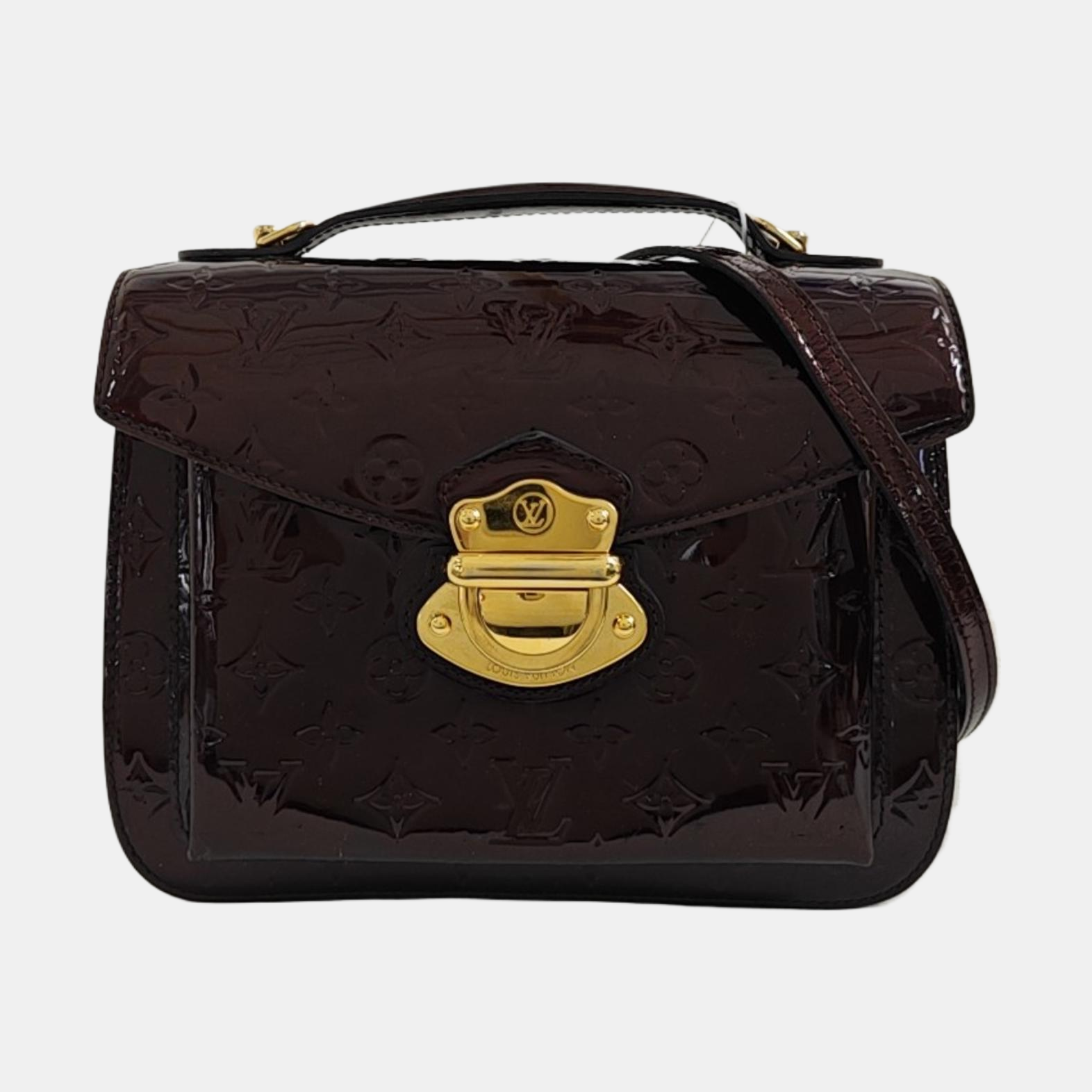 Monogram Patent Leather Shoulder Bag Red