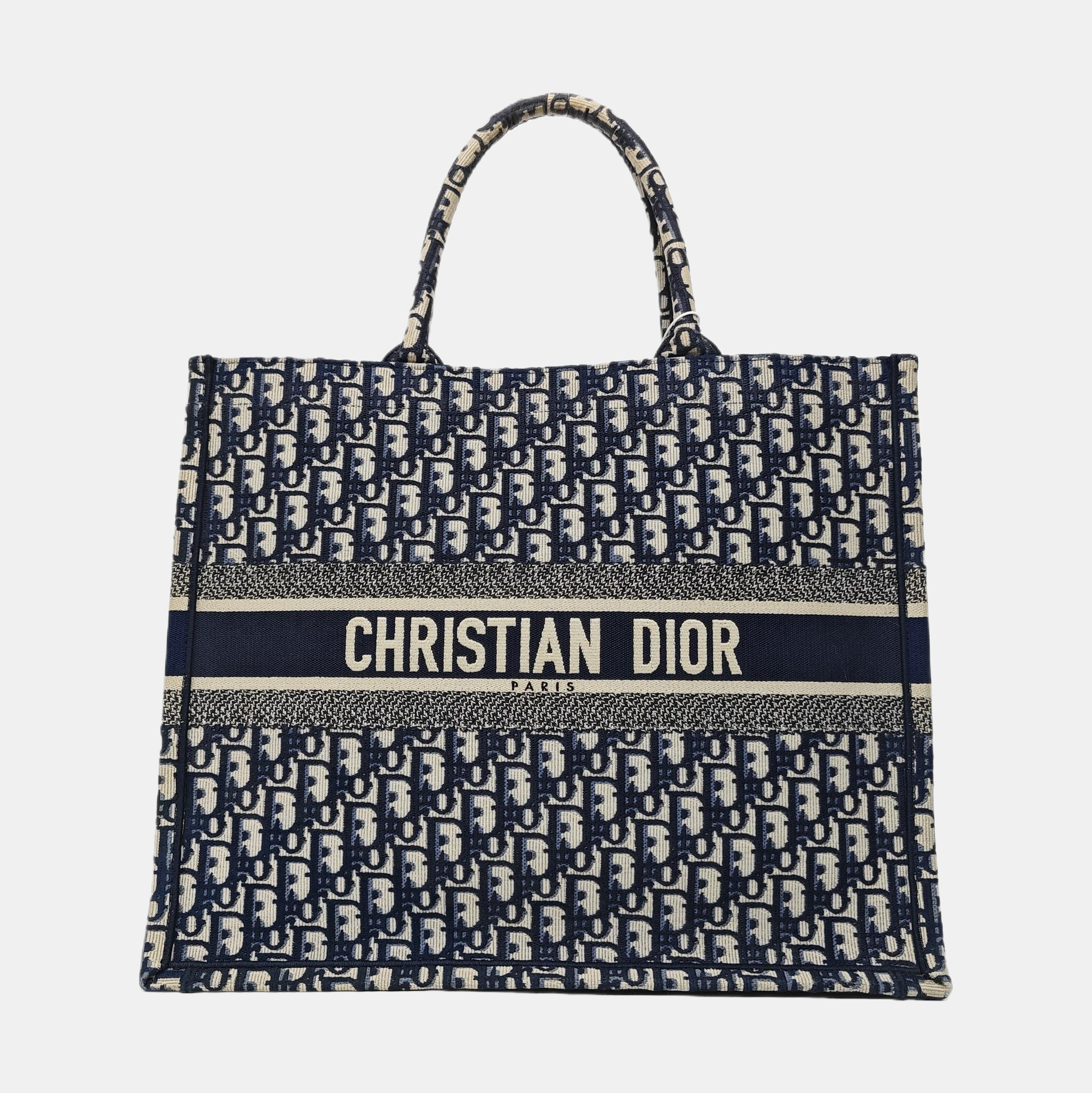 Book Tote Large Oblique Canvas Blue