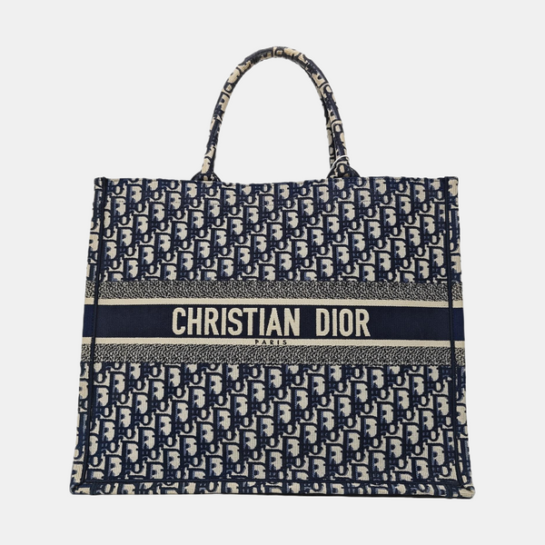 Book Tote Large Oblique Canvas Blue