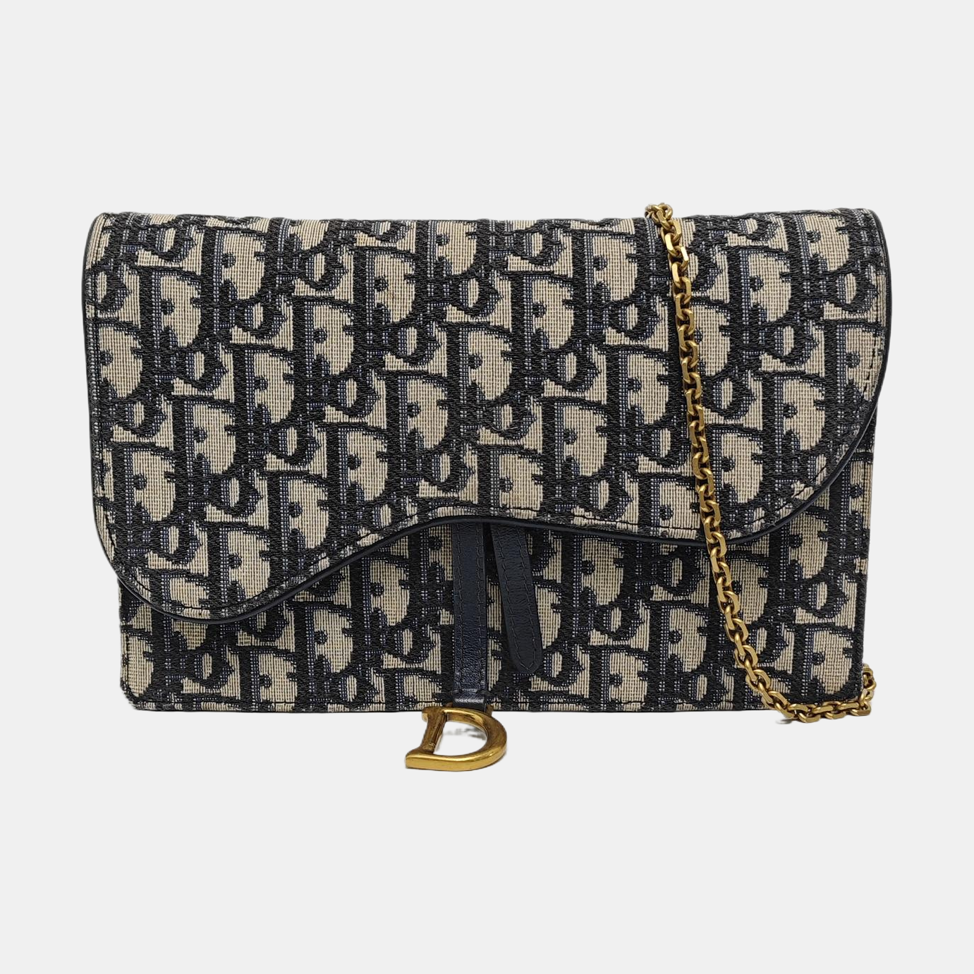 Authenticated pre-owned  Saddle Monogram Canvas Blue - Shoulder Bag at Looply