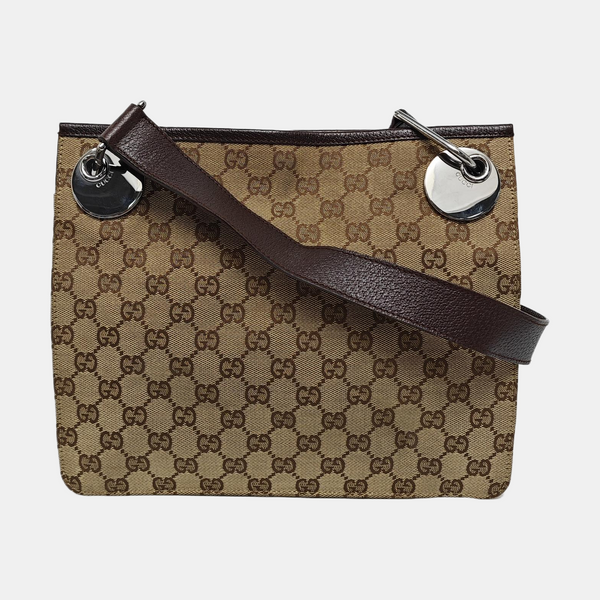 Monogram Canvas Shoulder Bag Brown