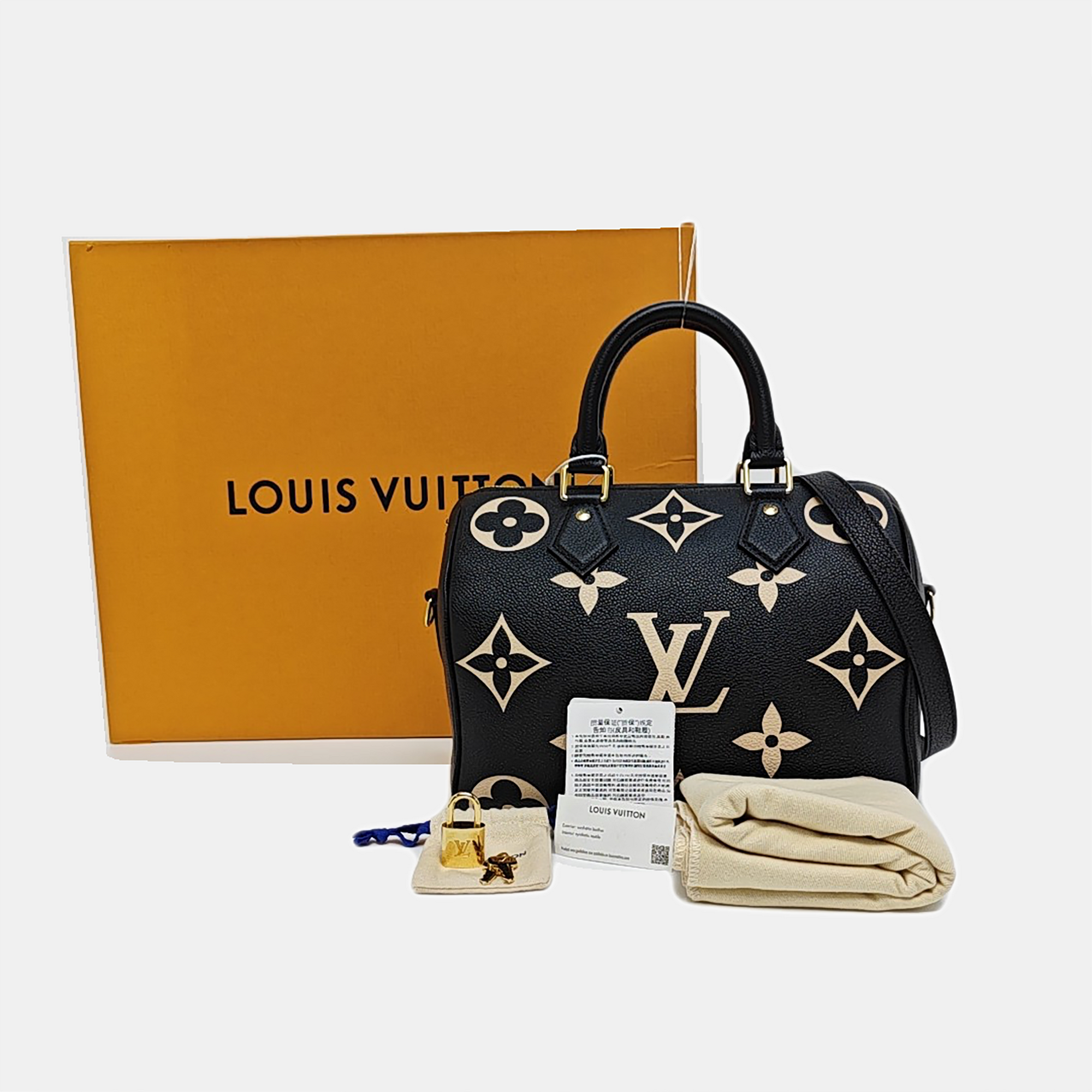 SPEEDY 25 Monogram Calfskin Black