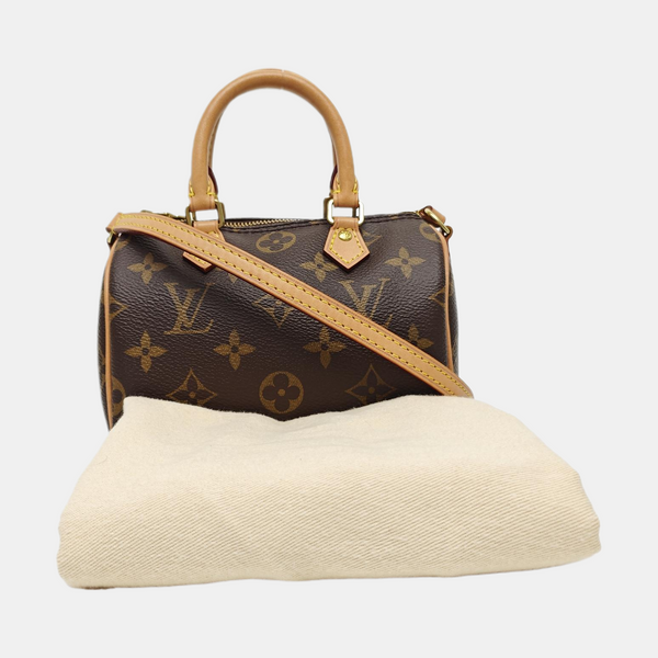 SPEEDY Nano Monogram Coated Canvas Brown