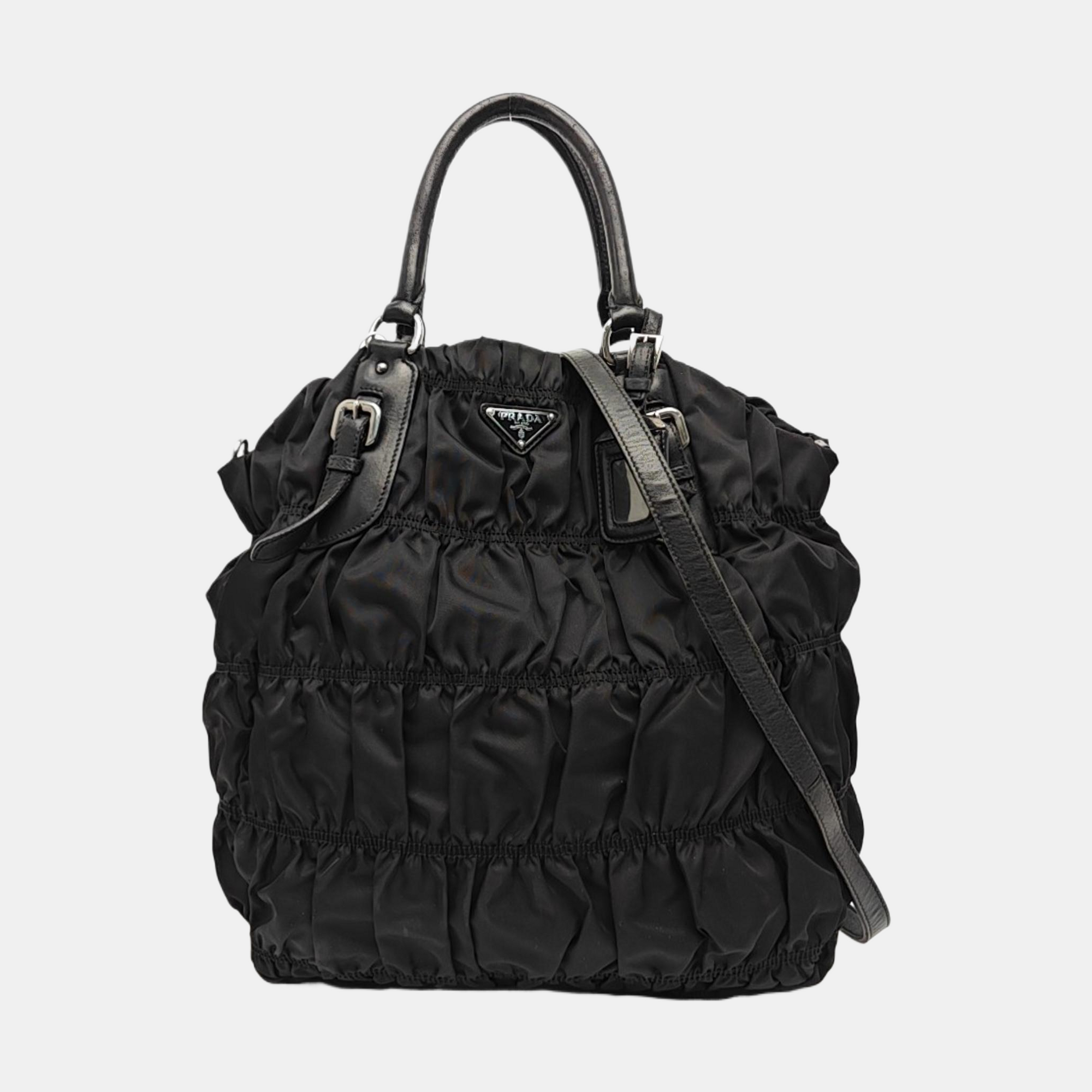 Gaufre Quilted Nylon Black