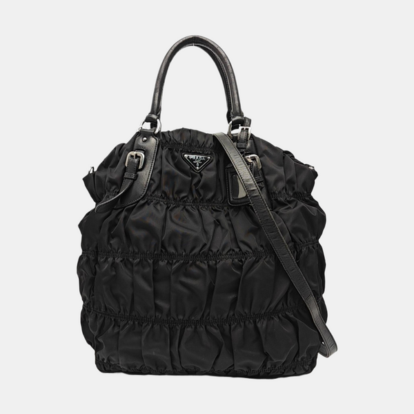 Gaufre Quilted Nylon Black