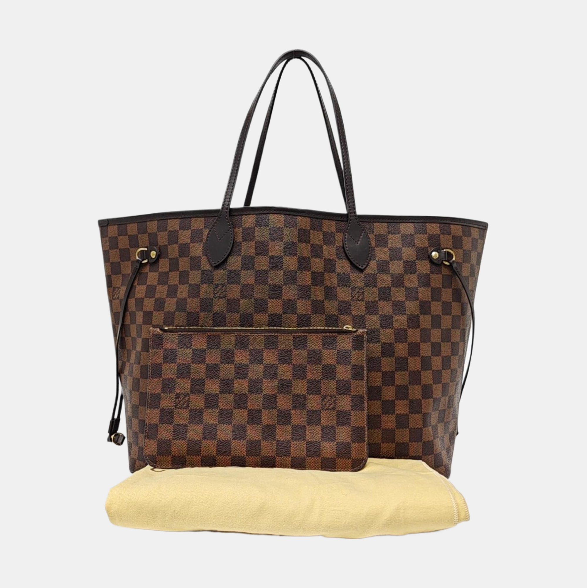 NEVERFULL GM Damier Ebene Coated Canvas Brown