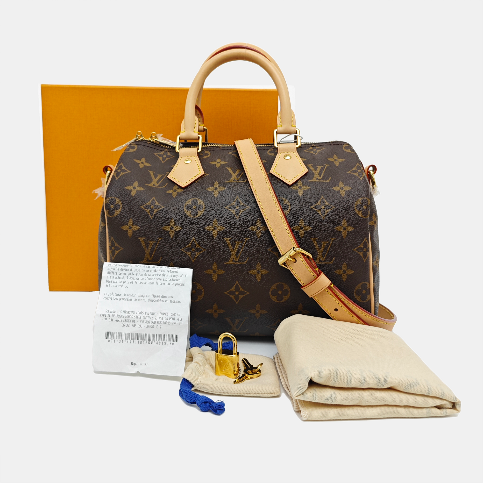 SPEEDY 25 Monogram Coated Canvas Brown
