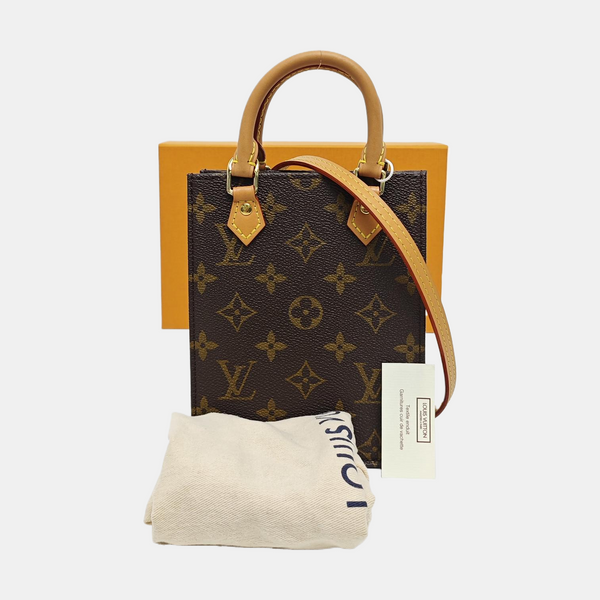 SAC PLAT Mini Monogram Coated Canvas Brown