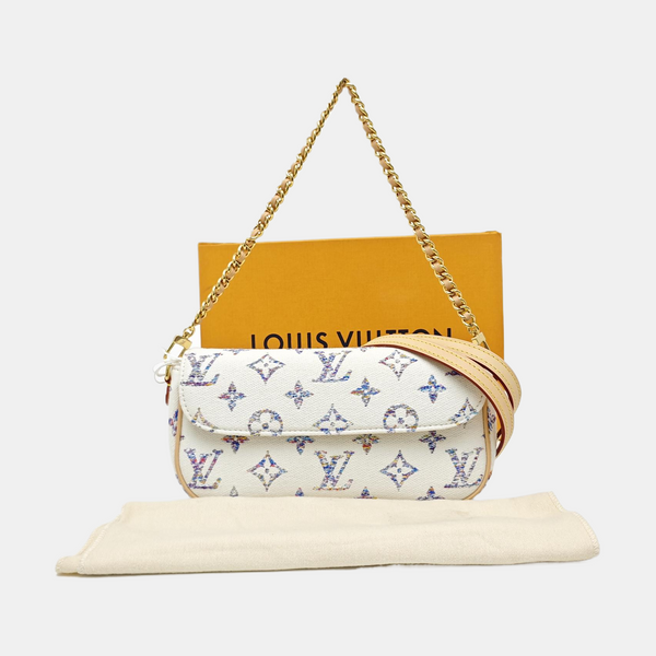 IVY Monogram Coated Canvas White