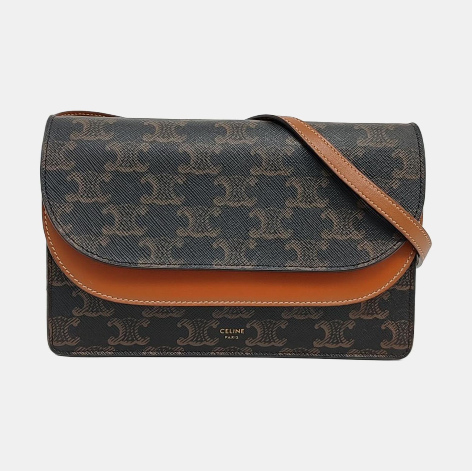 Authenticated pre-owned  TRIOMPHE CANVAS Coated Canvas Brown - Crossbody Bag at Looply