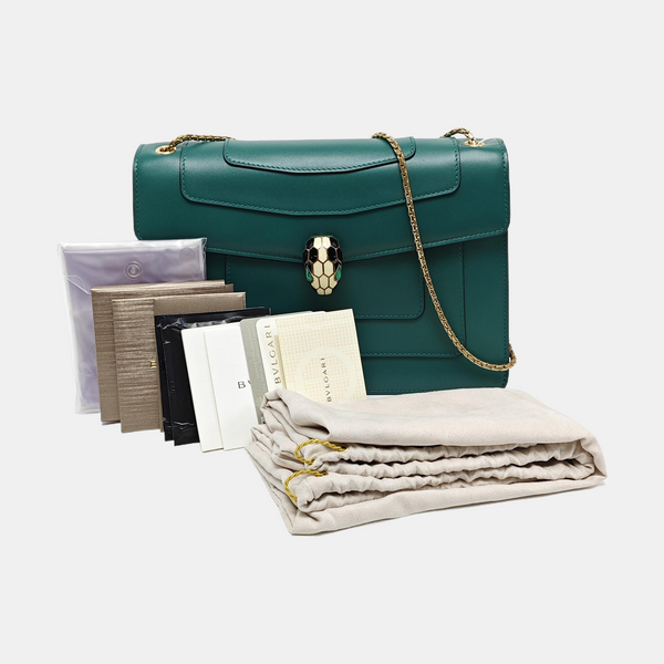 SERPENTI FOREVER Medium Calfskin Green