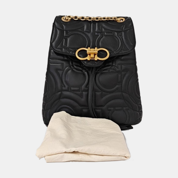 Gancini Quilted Calfskin Black