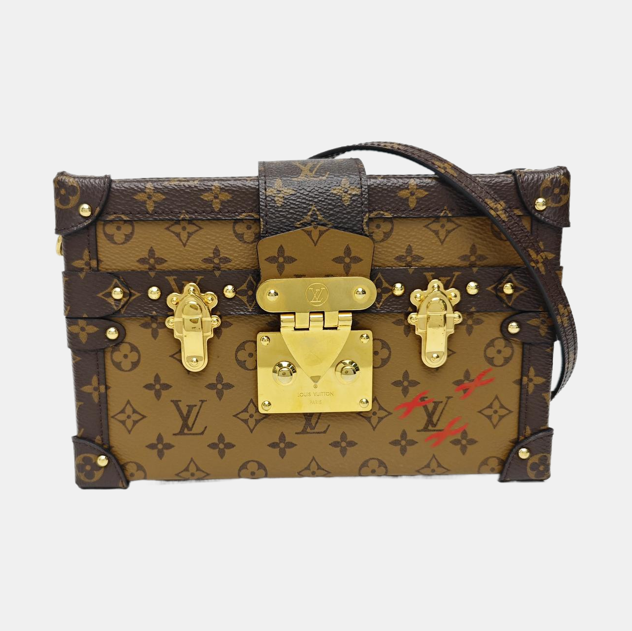 PETITE MALLE Monogram Coated Canvas Brown