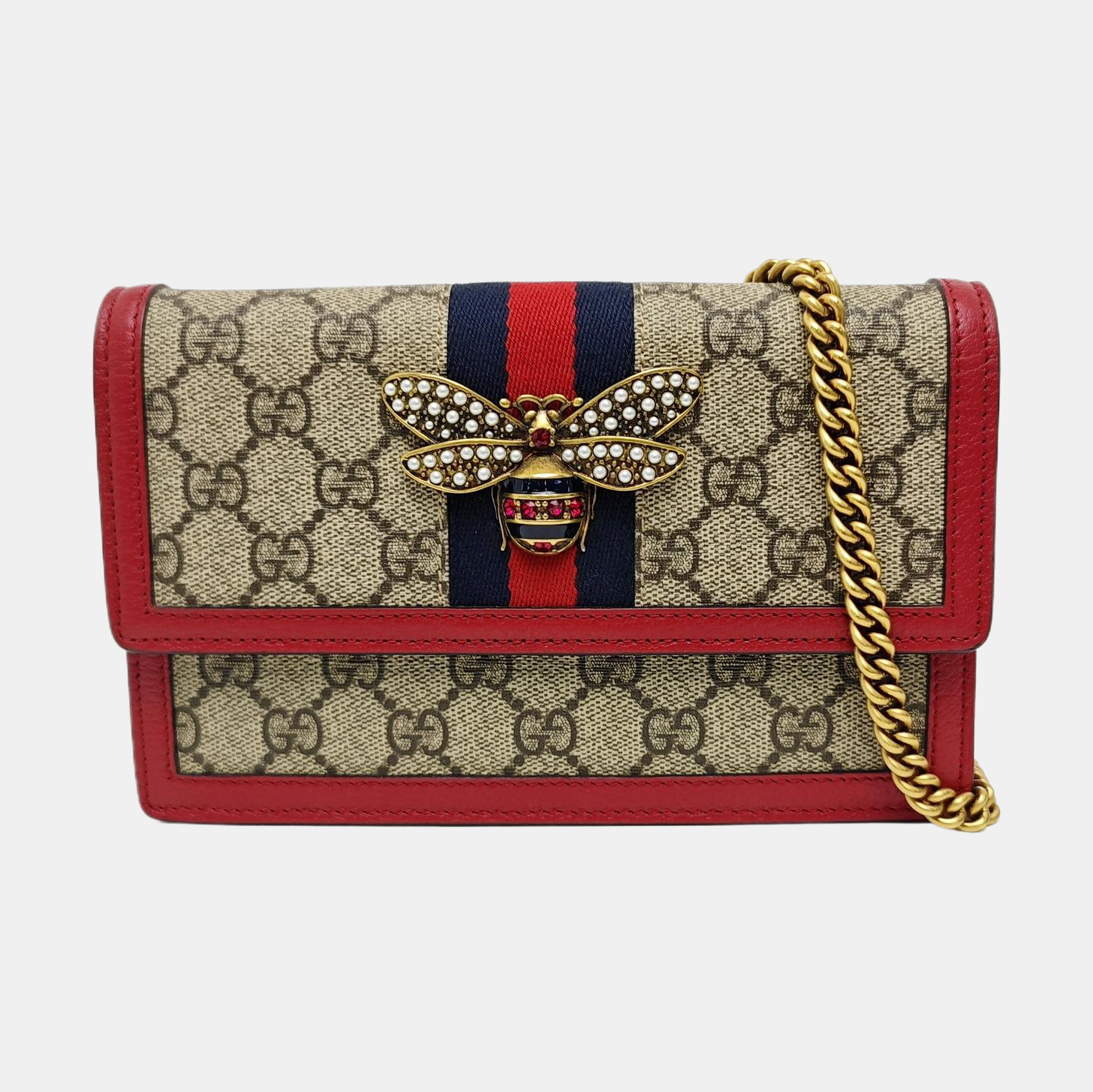 Queen Margaret Mini Monogram Coated Canvas Beige