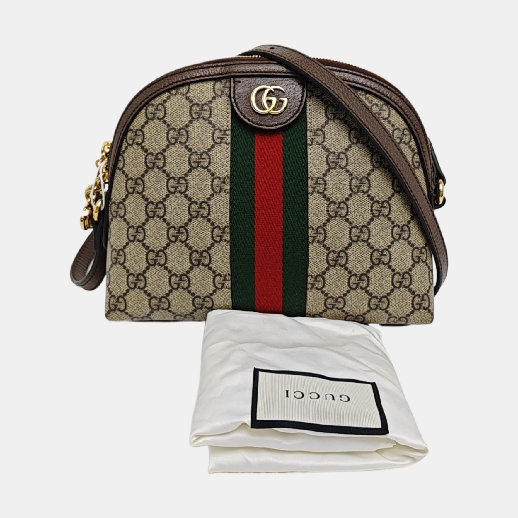 Ophidia Small Monogram Coated Canvas Beige
