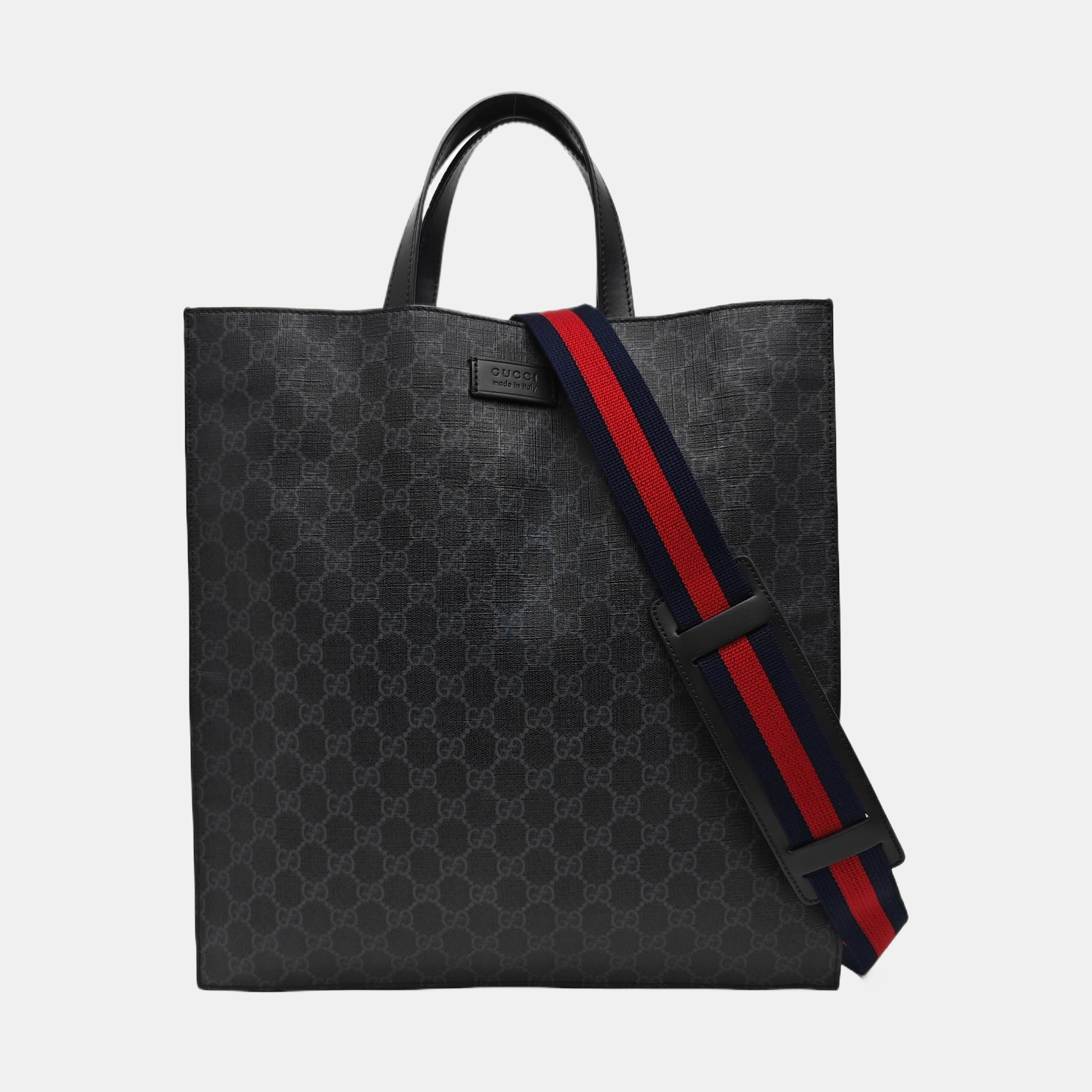 Monogram Coated Canvas Tote Bag Black