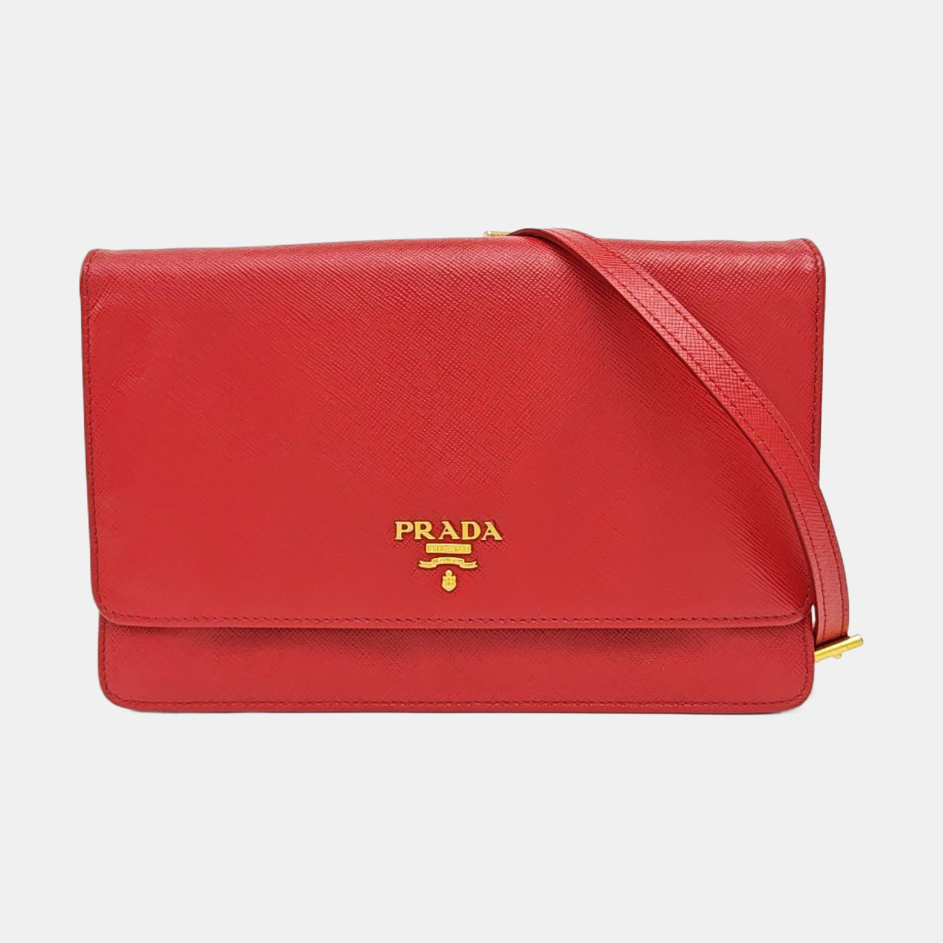 Saffiano Calfskin Crossbody Bag Red