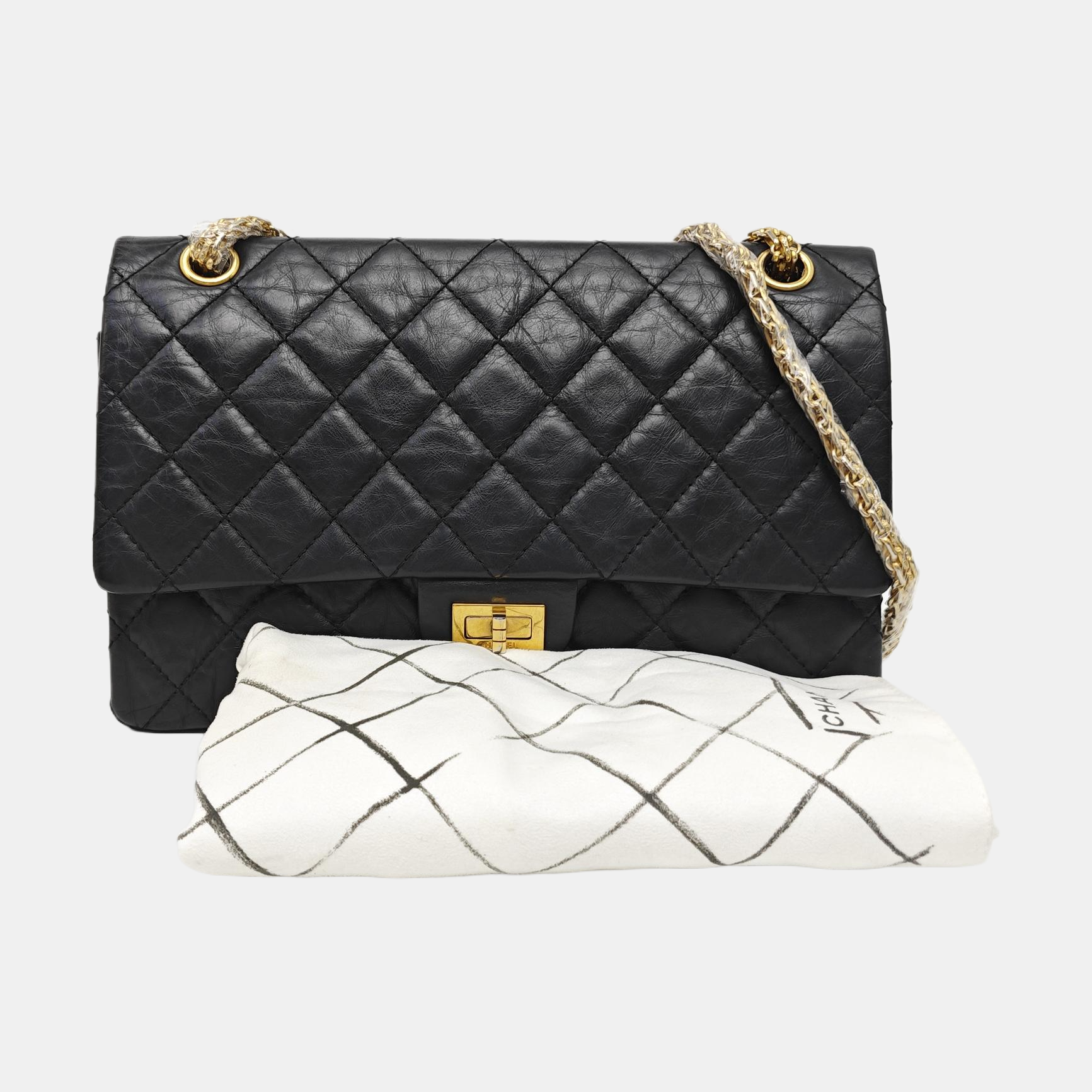 2.55 227 (jumbo) Quilted Calfskin Black