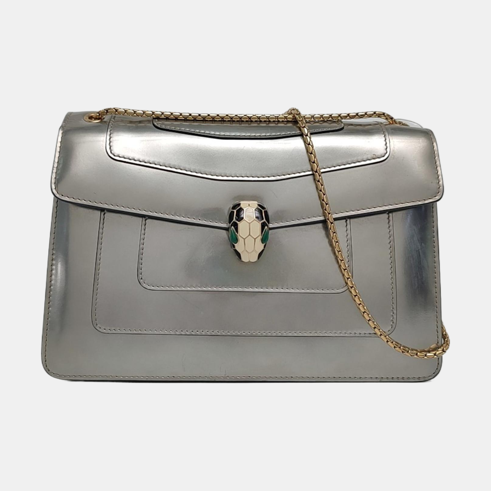 SERPENTI FOREVER Medium Calfskin Silver