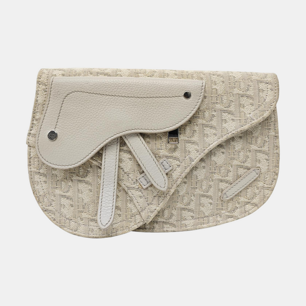Saddle Small Canvas Beige