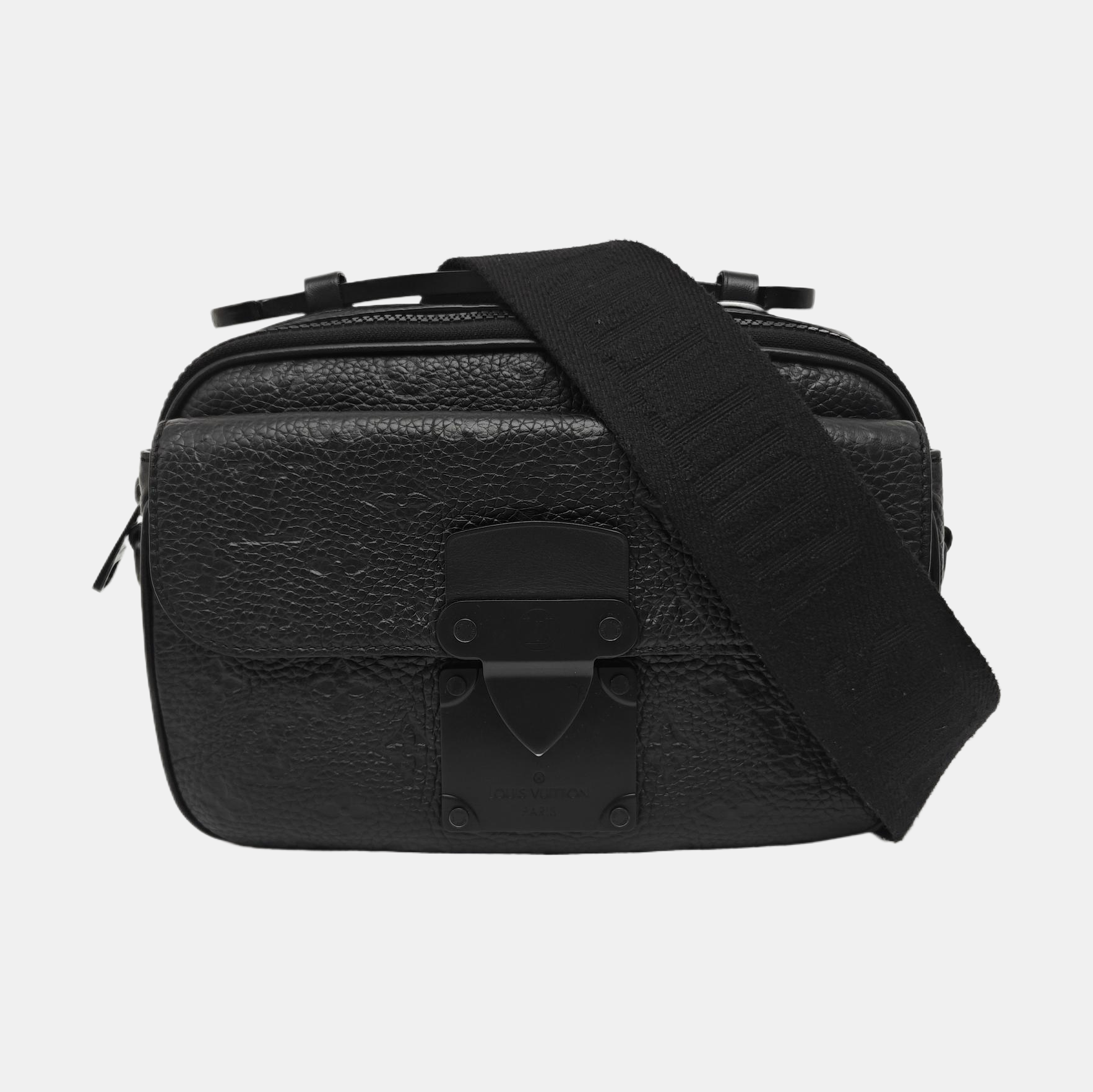 S LOCK Monogram Calfskin Black
