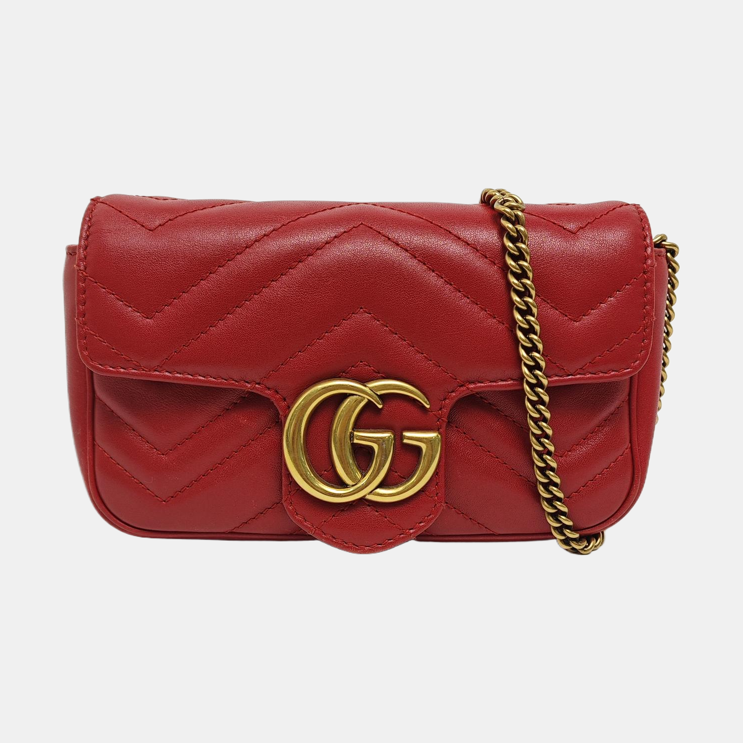 GG Marmont Mini Quilted Calfskin Red
