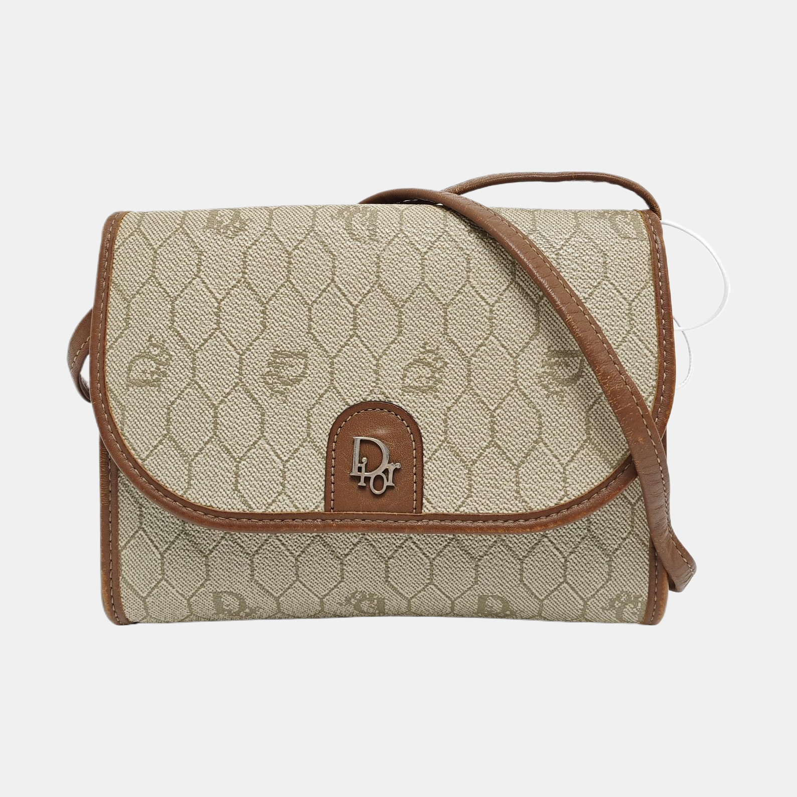 Coated Canvas Shoulder Bag Beige