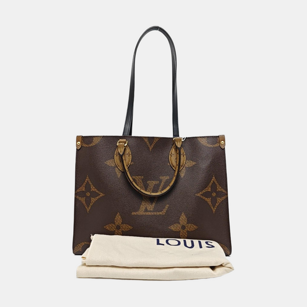 Authenticated pre-owned  ONTHEGO MM Monogram Coated Canvas Brown - Tote Bag at Looply