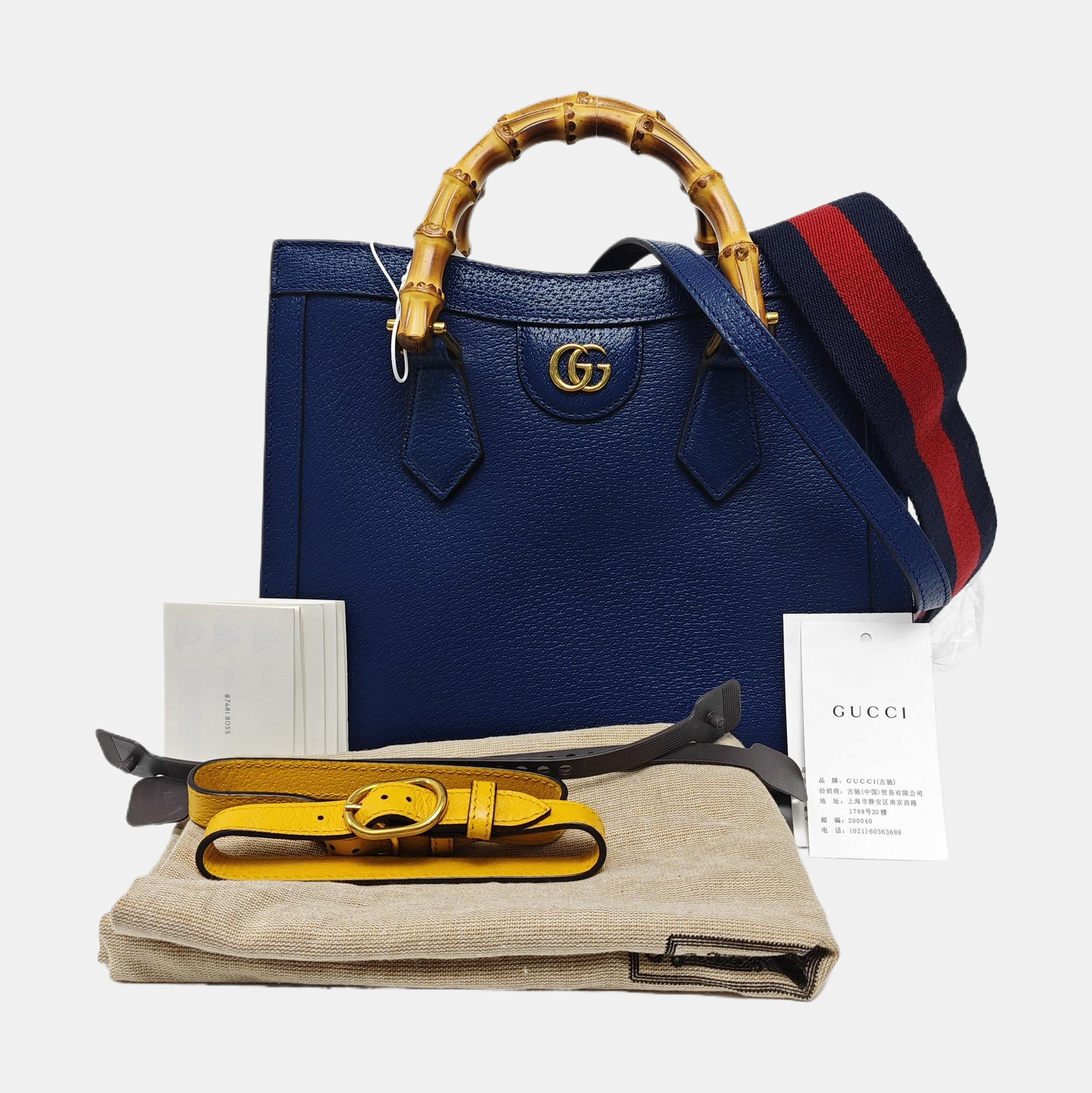 Authenticated pre-owned  Diana Small Calfskin Blue - Tote Bag at Looply