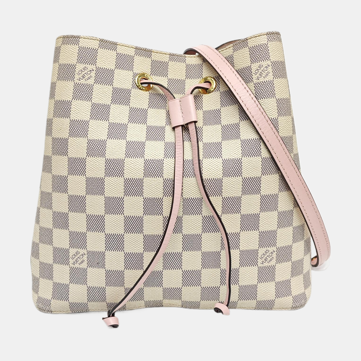 NÉONOÉ MM Damier Azur Coated Canvas White