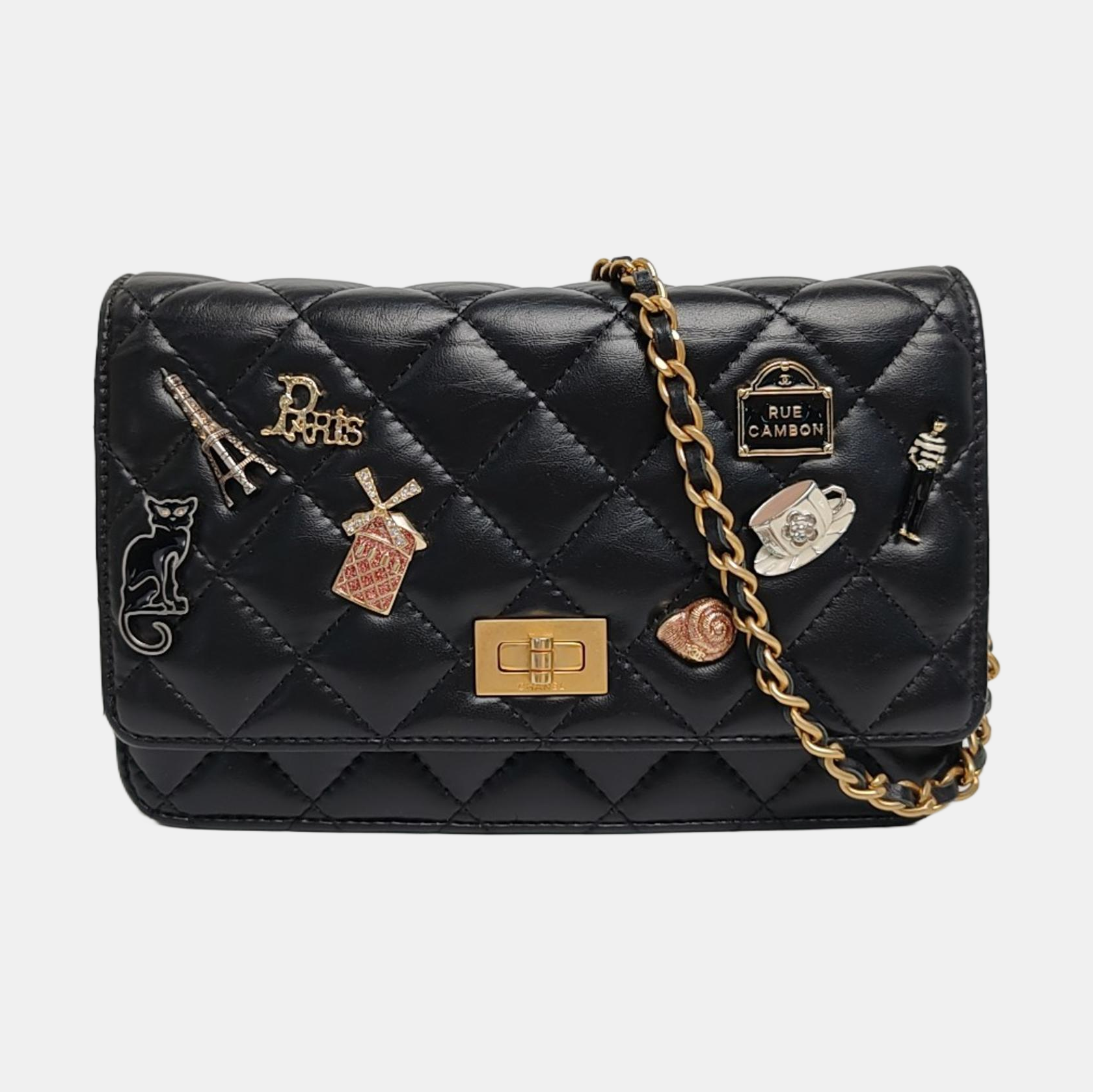 2.55 WOC Quilted Calfskin Black