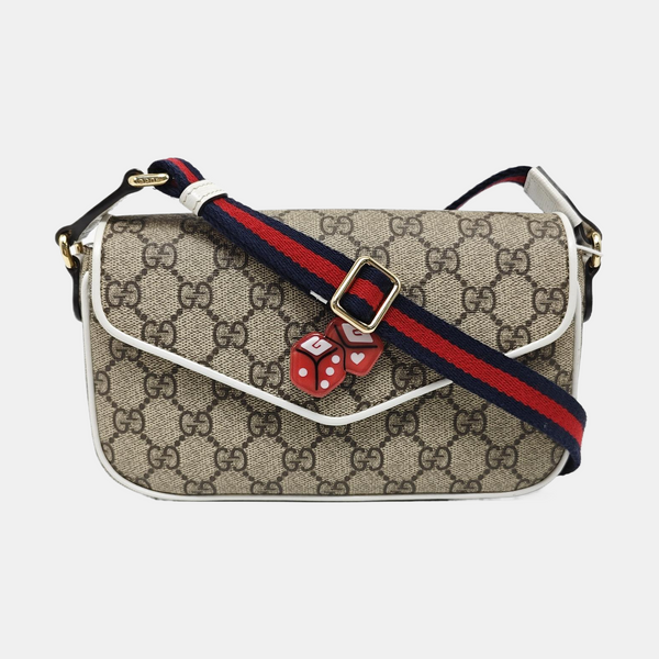 Ophidia Large Monogram Coated Canvas Beige