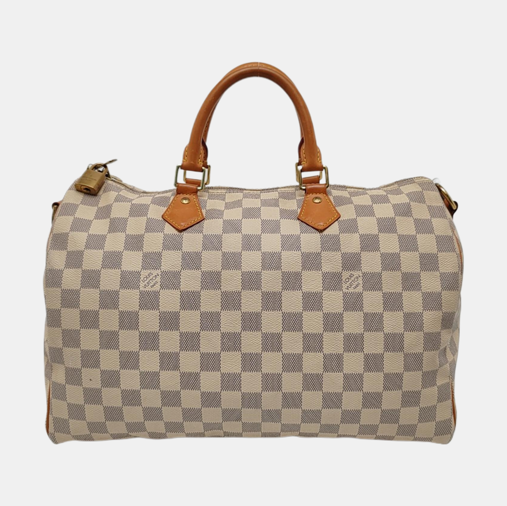 Authenticated pre-owned  SPEEDY MM Coated Canvas White - Top Handle Bag at Looply