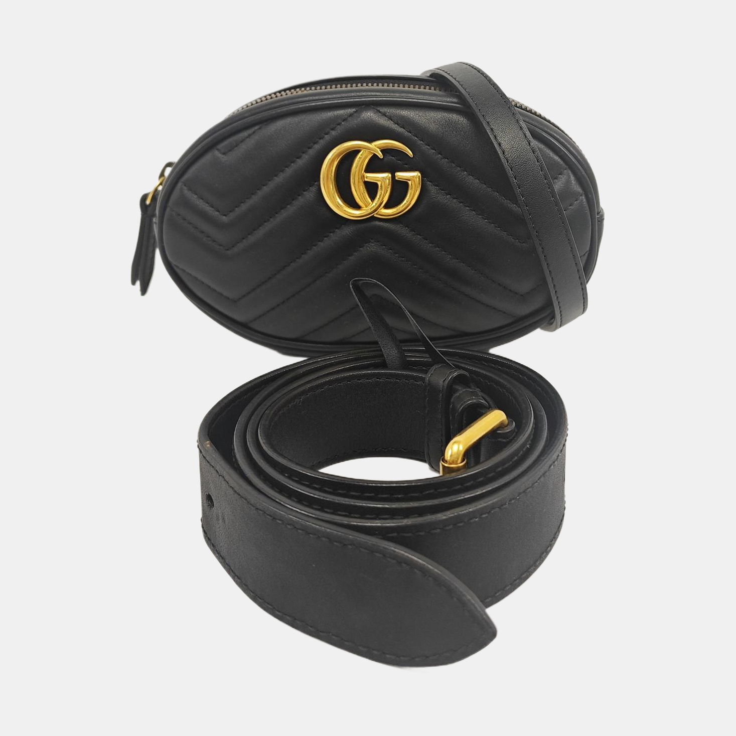 GG Marmont Piel de becerro matelassé negra