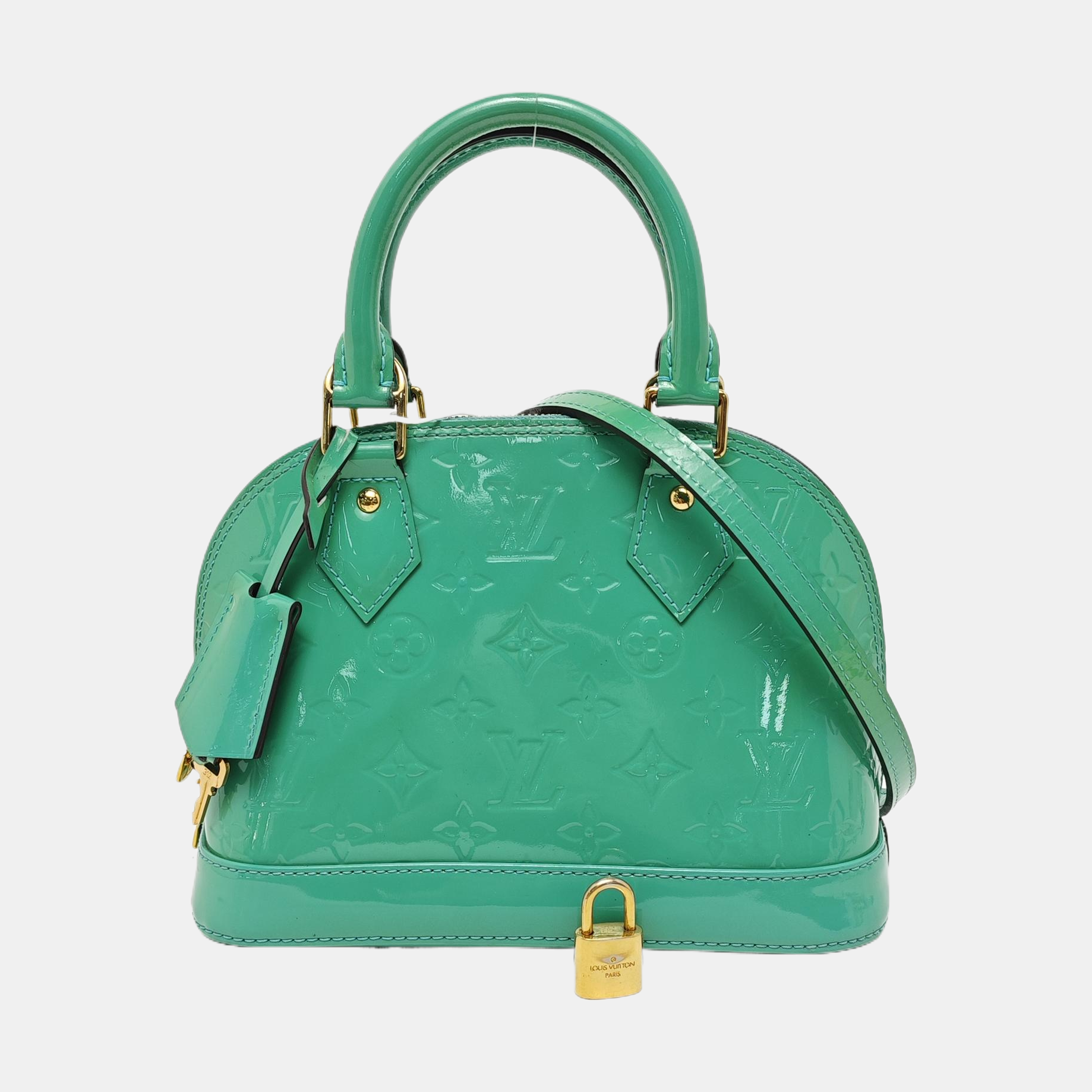 ALMA BB Monogram Patent Leather Green