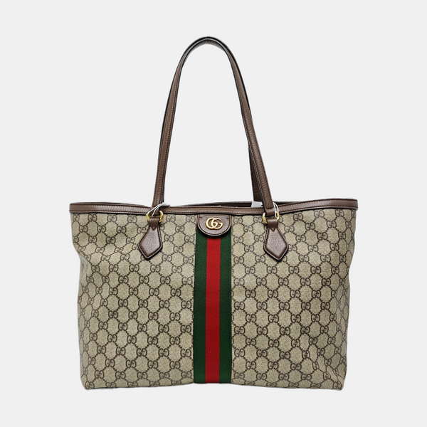 Ophidia Medium Monogram Coated Canvas Beige