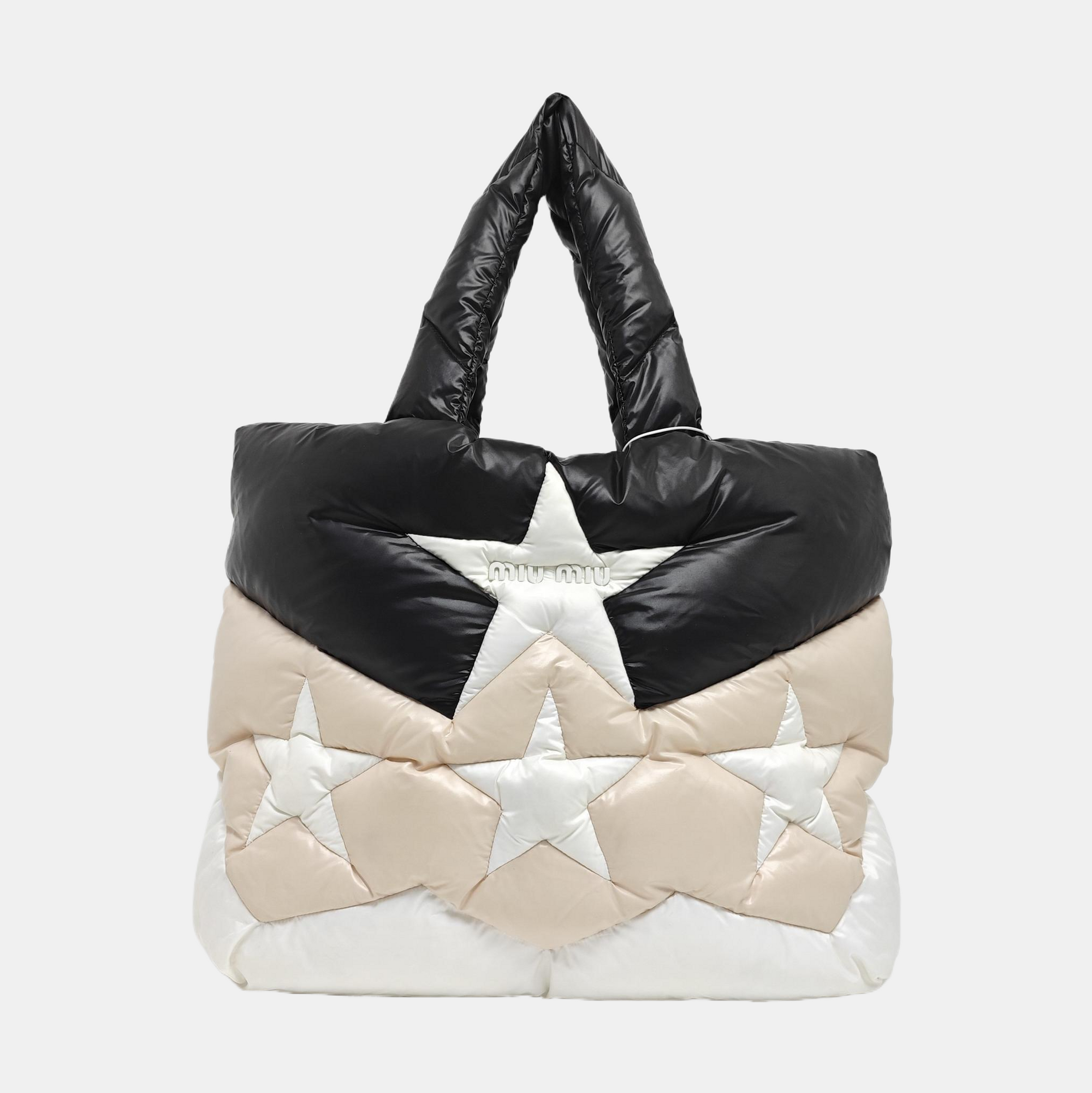 Quilted Nylon Tote Bag Multicolor