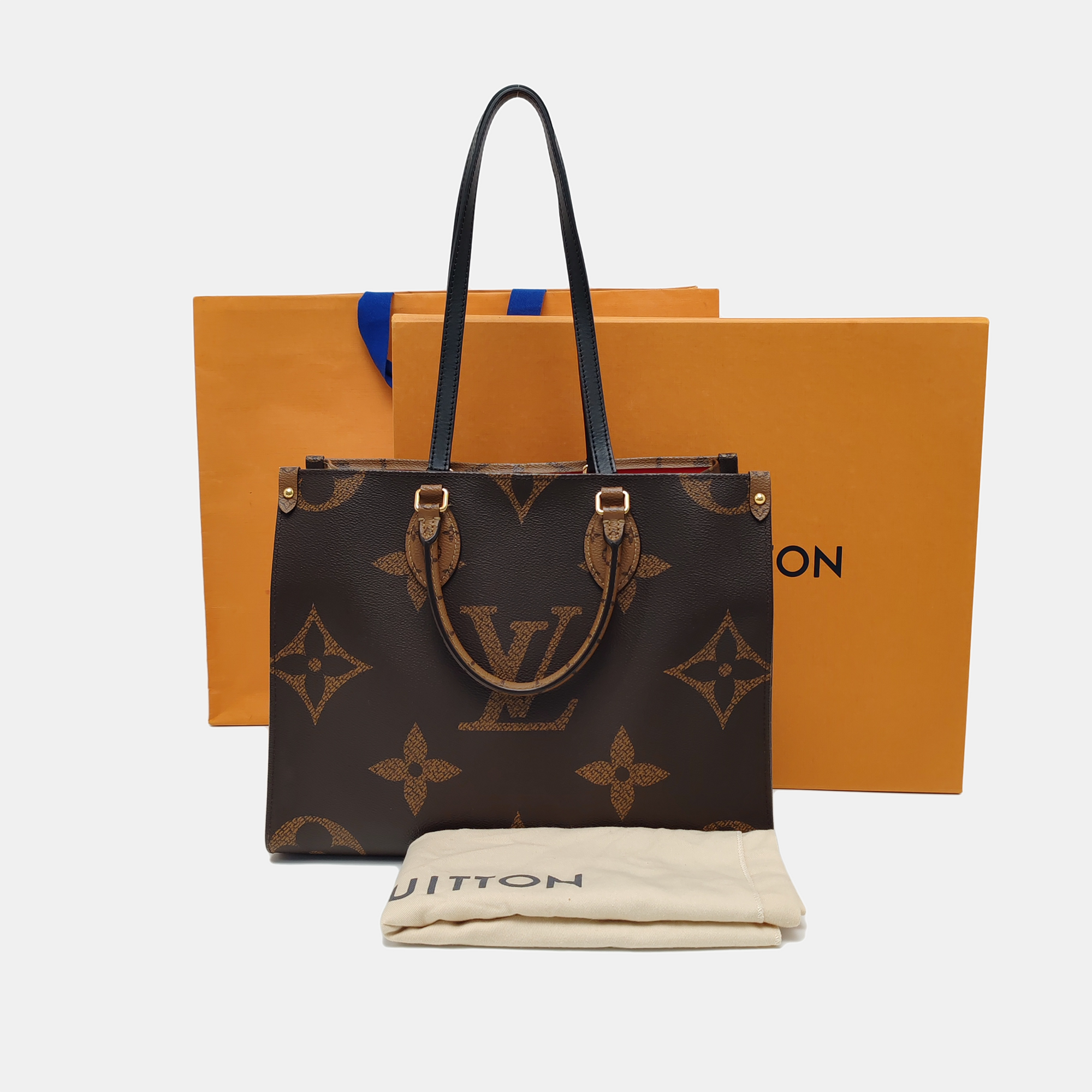 ONTHEGO MM Monogram Coated Canvas Brown