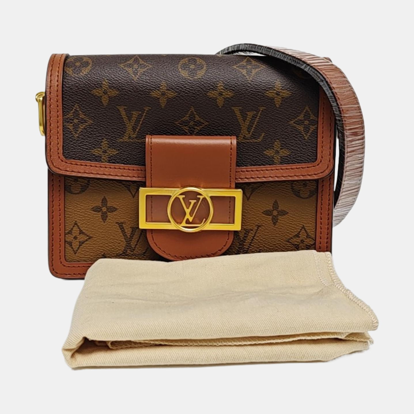DAUPHINE Mini Monogram Coated Canvas Brown