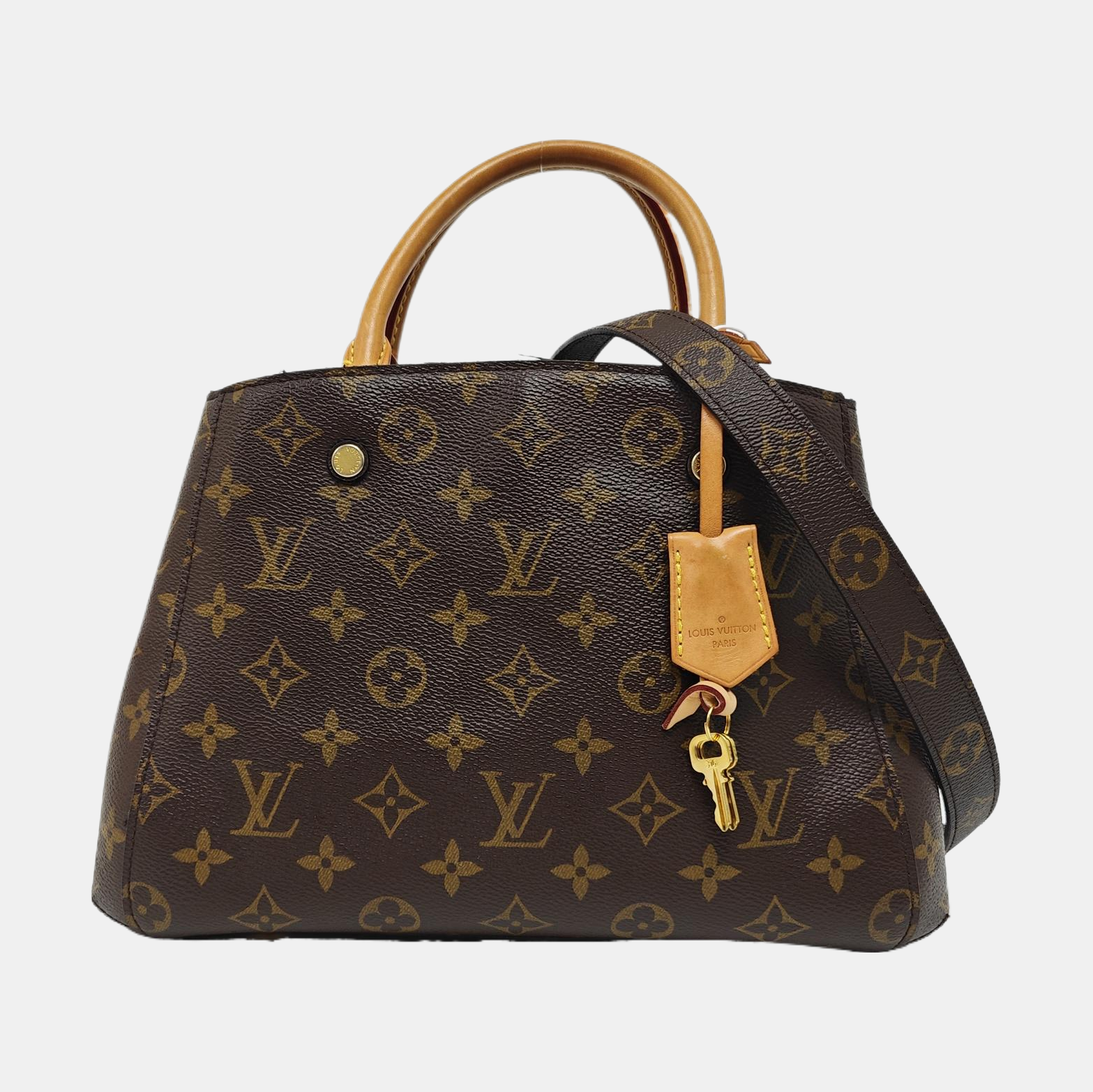 MONTAIGNE BB Monogram Coated Canvas Brown