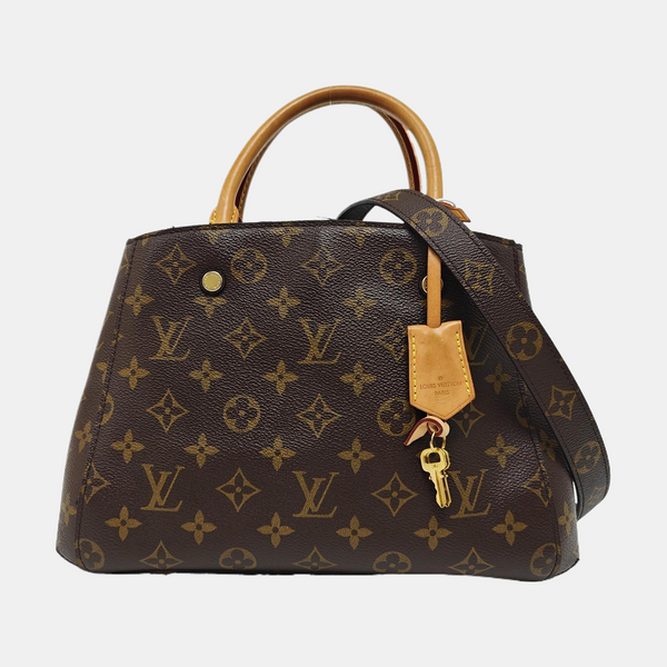 MONTAIGNE BB Monogram Coated Canvas Brown