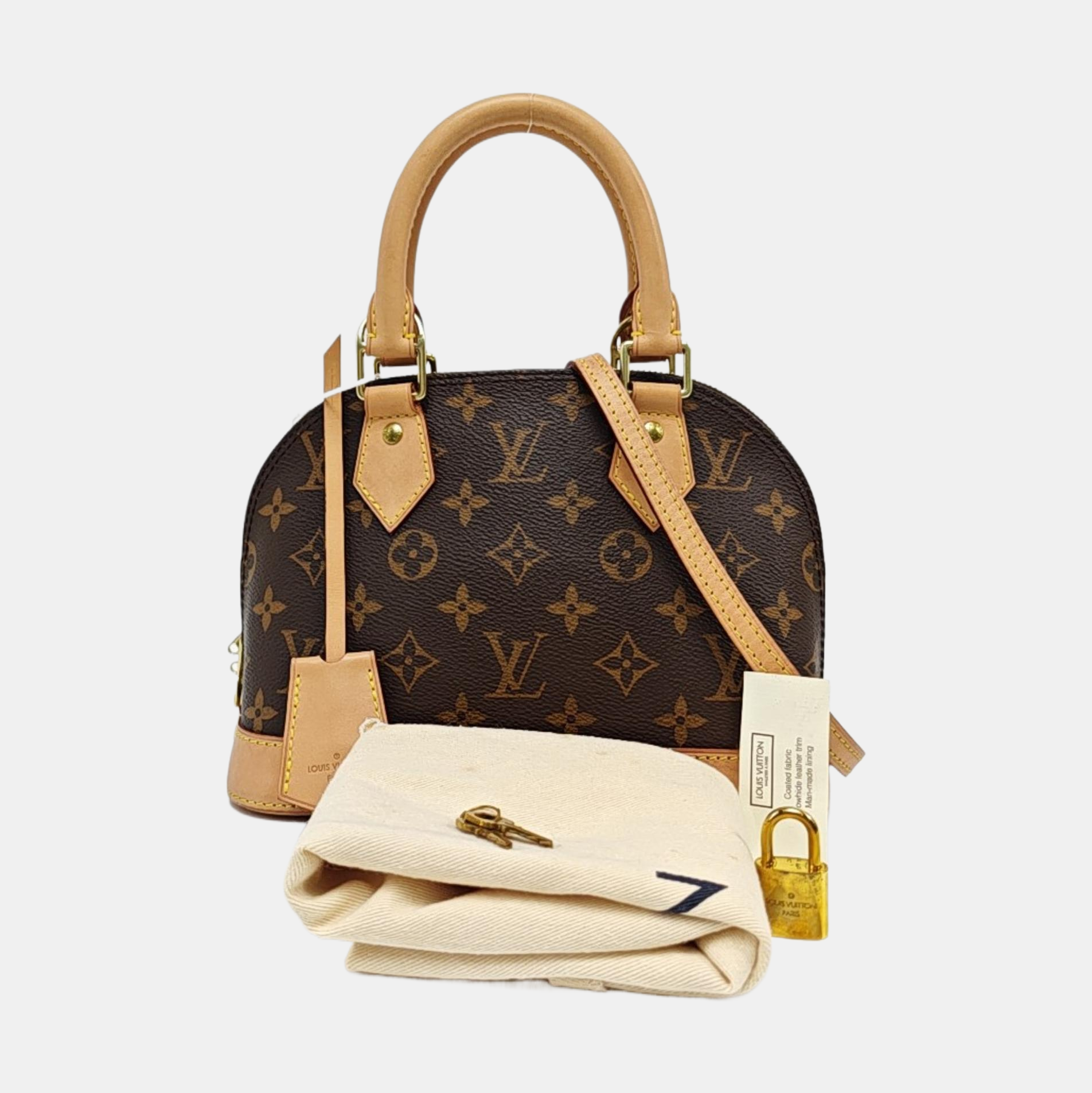 ALMA BB Monogram Coated Canvas Brown