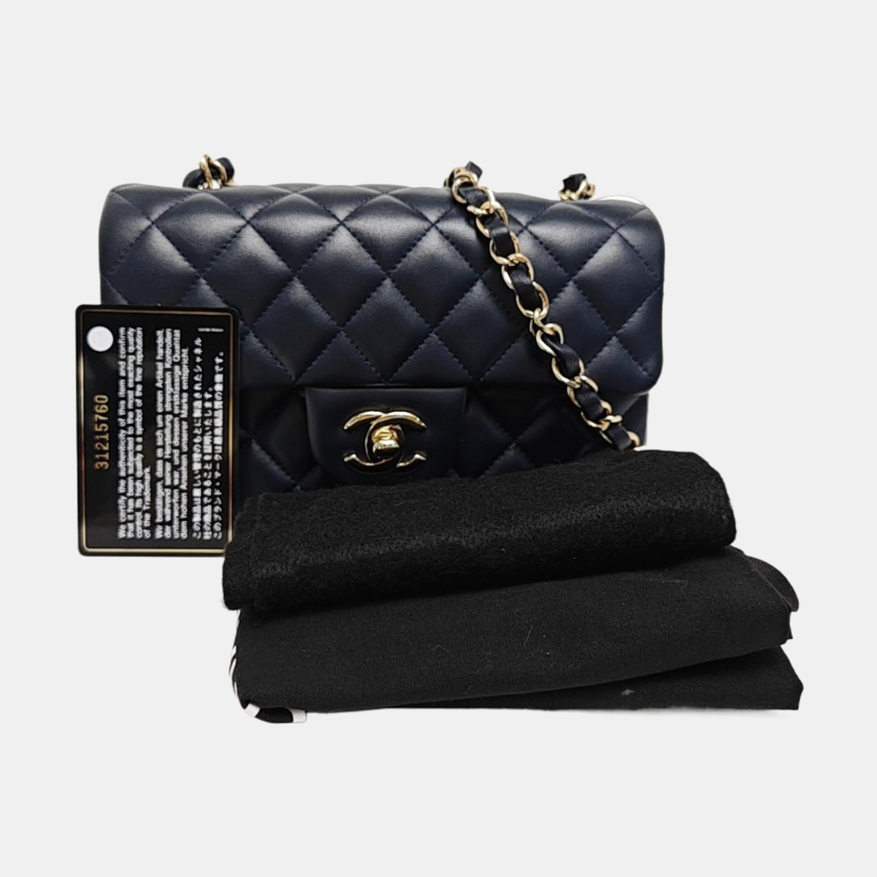 CLASSIC FLAP Mini Quilted Lambskin Blue