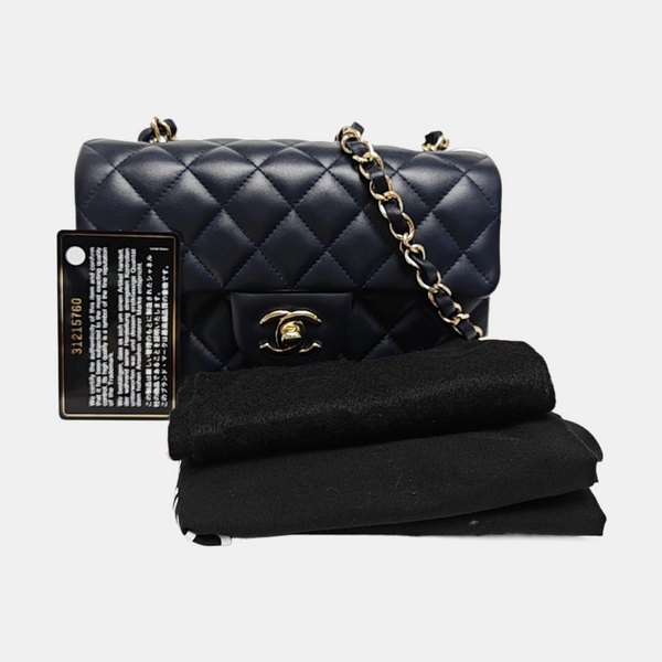 CLASSIC FLAP Mini Quilted Lambskin Blue