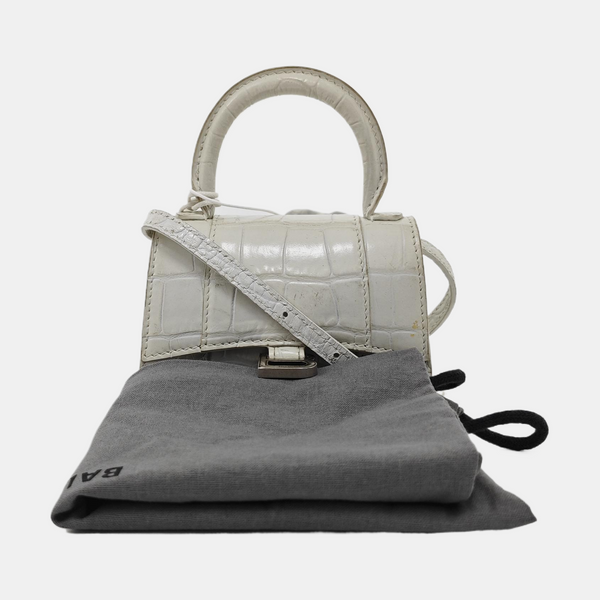 Hourglass Mini Calfskin White
