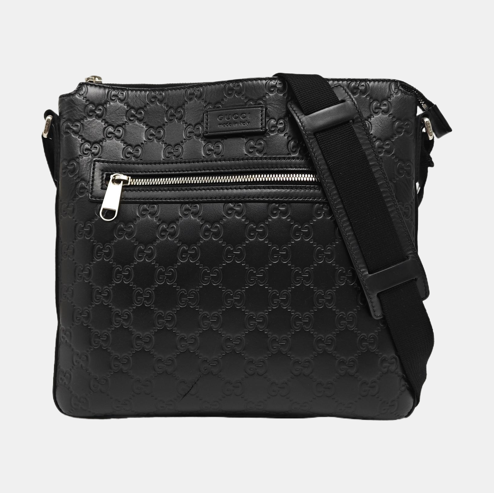 Signature Medium Monogram Calfskin Black