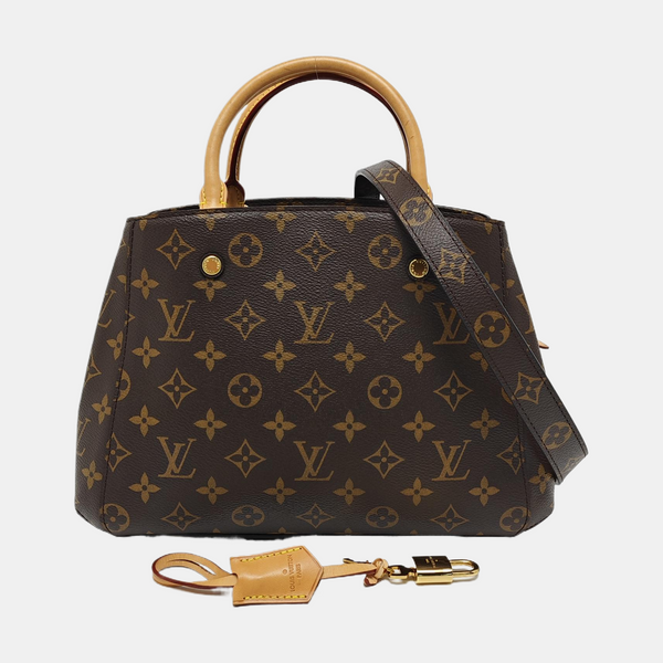 MONTAIGNE BB Monogram Coated Canvas Brown
