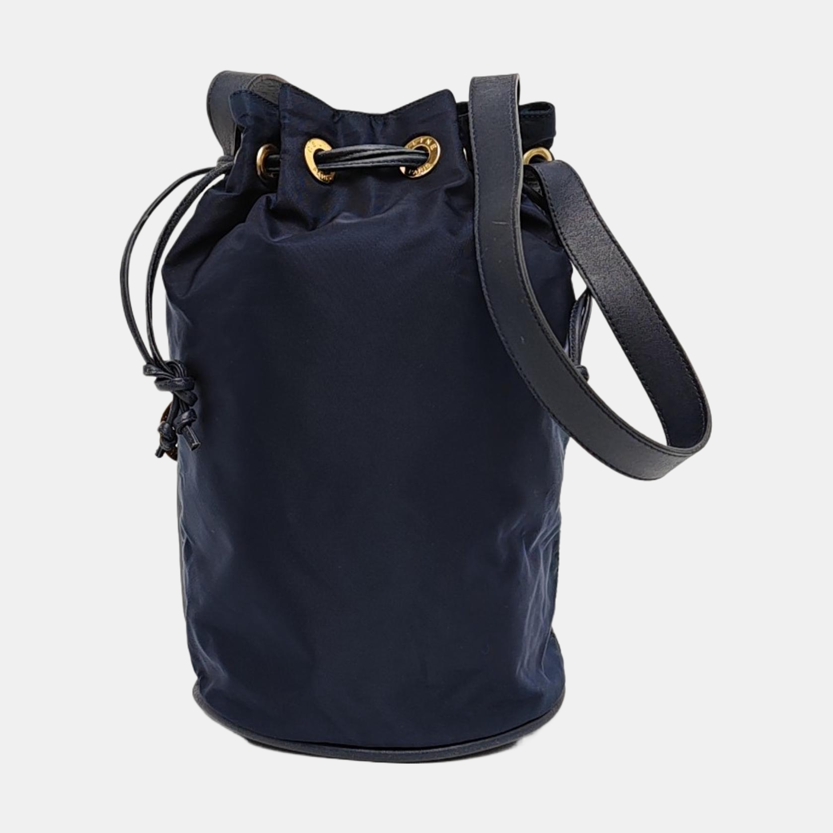 Nylon Bucket Bag Blue