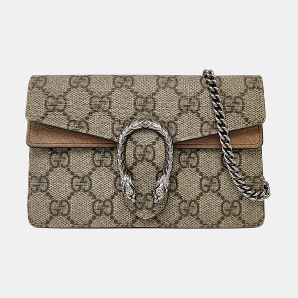 Dionysus Super Mini Monogram Coated Canvas Beige