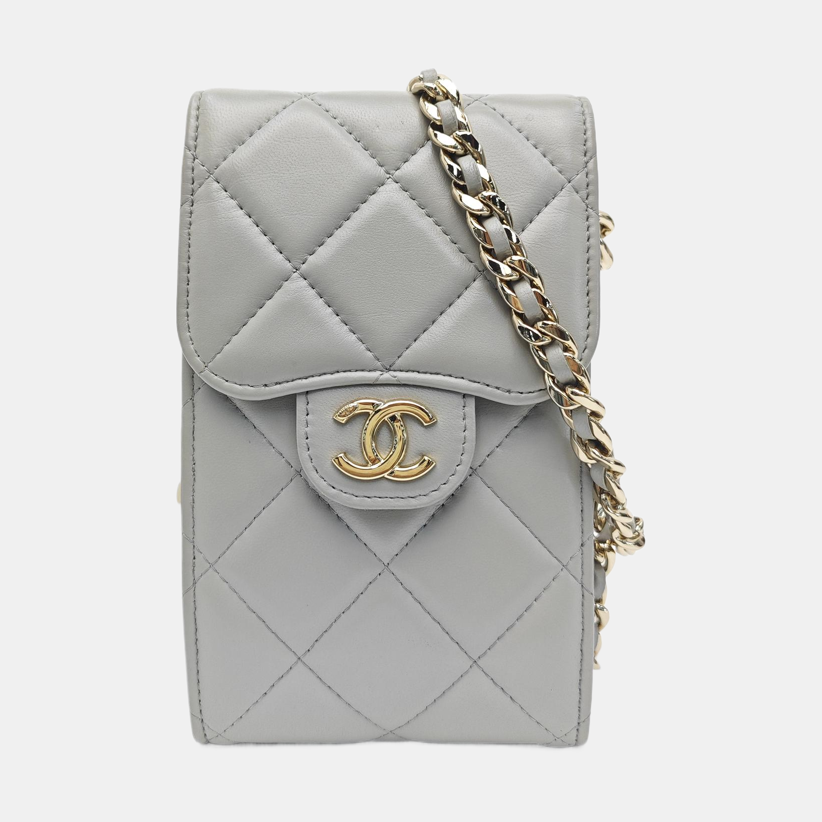 CLASSIC FLAP Quilted Lambskin Gray